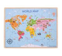 Bigjigs Toys Wooden World Map Puzzle - 35 Pieces