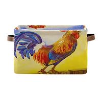 BIGJOKE Aimal - Cesto portaoggetti a forma di gallo, per riporre giocattoli, cestino, pieghevole, con manici, in tessuto, per mensola, casa, armadio e ufficio