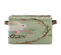 BIGJOKE - Cesto portaoggetti a forma di cubo con citazione di Pasqua, pieghevole, con manici, in tessuto, per la casa, l’armadio e l’ufficio