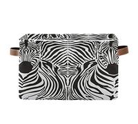 BIGJOKE - Cesto portaoggetti a forma di cubo di zebre africane, pieghevole, con manici, cestino portaoggetti in tessuto, per la casa, l’armadio e l’ufficio