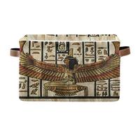 BIGJOKE - Cesto portaoggetti, in stile etnico, a forma di cubo, pieghevole, con manici, in tessuto, per mensola, casa, armadio e ufficio