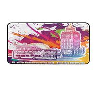 BIGJOKE - Tappetino da cucina in gomma antiscivolo, stile vintage, motivo: bandiera del Big Ben di Londra, ideale per cucina, bagno, casa, 99 x 51 cm