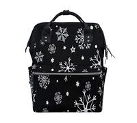 BIGJOKE, zaino per pannolini natalizio con motivo a fiocco di neve, multifunzione, grande capacità, borsa per il cambio del bambino, casual, elegante, da viaggio, per mamma e papà