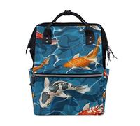 BIGJOKE Zaino per pannolini Oceano Tropicale Pesce Corallo Multifunzione Grande Capacità Borsa per il cambio del Bambino Casual Elegante Zaino da Viaggio per Mamma Papà Baby Care