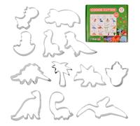 BigKego 12 Pezzi Tagliabiscotti Dinosauri Stampi Biscotti Dinosauri Acciaio Inox per Bambini Compleanno Festa Tema Party Decorazioni