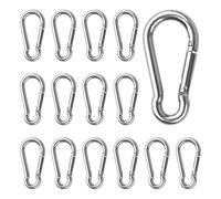BigKego 15 moschettoni in acciaio inox 304 moschettone portachiavi piccolo carabiner con chiusura a scatto 4 x 40 mm per pesca escursionismo zaino guinzaglio amaca