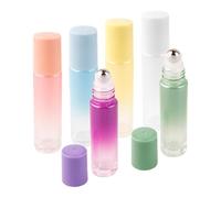 BigKego 6 bottiglie vuote da 10 ml, con sfera in acciaio inox, ricaricabili, per oli essenziali, profumi, massaggi, cosmetici (colore gradiente)