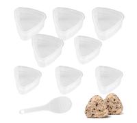 BigKego 8 stampi a forma di onigiri a forma di triangolo, per sushi fai da te, per onigiri, per palline di riso, con cucchiaio di riso per pranzo bento (4 grandi e 4 piccoli)