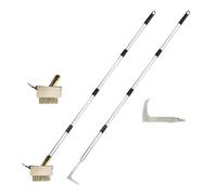 BigKing 200 cm Strumento Manuale per Erbacce con Spazzola Metallica per Erbacce e Coltello Estrattore di Erbacce, Guanti da Giardinaggio, Spazzola per Erbacce con Manico per Attrezzi Giardinaggio