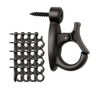 BigKing Gancio Da Appendere, Confezione Da 20 Ganci a Forma Di Gancio per Luci Di Natale Con Vite a Croce per Appendere Luci a Corda, Luci E Filo Del Cavo, Piante, Campanelli a Vento(Nero)