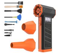 BigKing Mini Soffiatore Jet Dry, Ventilatore senza fili Portatile Soffiatore, 130.000 giri/min, Potente Motore senza spazzole, Soffiatore a secco senza per rimuovere Polvere, Detriti (Arancione Scuro)