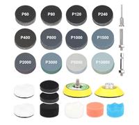 BigKing set di 193 dischi abrasivi con adattatore e tampone per lucidatura, set di dischi abrasivi con, set di cuscinetti per, legno, metallo, vetro e progetti fai da te