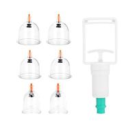 BigKing Set di coppette per massaggio - Set di 6 teste di coppettazione medica cinese con aspirapolvere - per massaggi sani, rilassamento e sollievo dal dolore
