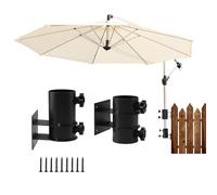 BigKing Supporto per ombrellone regolabile da parete, supporto per ombrellone da balcone, montaggio a parete, supporto da balcone per ombrelloni, per montaggio su copertura, recinzioni, balcone o