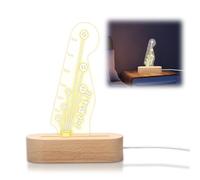 BigKing Supporto per Plettri per Chitarra, Staffa di Plettri per Chitarra in Trasparente Acrilico con Base in Legno, Forma Della Chitarra Elettrica per Plettri con Spessore Inferiore a 0,96 mm