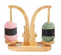 BigKing Svolgitore di lana in legno, doppio supporto per palline di filato, con base magnetica, supporto per rotolo di filato, supporto per lana per uncinetto e accessori a maglia, supporto in lana