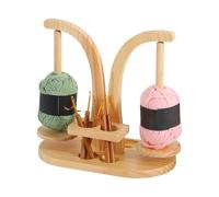BigKing Svolgitore di lana in legno, doppio supporto per palline di filato, con base magnetica, supporto per rotolo di filato, supporto per lana per uncinetto e accessori a maglia, supporto in lana