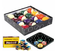 Biglie biliardo pool set 15 biglie un pallino vassoio e gesso in omaggio