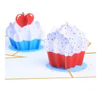 Biglietti 3D dal design vivace che portano gioia per i compleanni, ogni set include una comoda busta abbinata (rosso + blu)