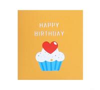 Biglietti 3D dal design vivace che portano gioia per i compleanni, ogni set include una comoda busta abbinata (blu)