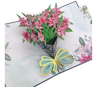 Biglietti 3D per la festa della mamma con bouquet di fiori floreali biglietti di auguri per mamma moglie compleanno San Valentino cartoline regalo biglietto