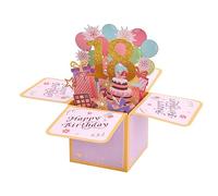 Biglietti Auguri Compleanno 18 Anni, Biglietto Auguri Compleanno 3D con Busta e Cartoncino, Biglietto Auguri Pop Up Sorpresa Biglietti Auguri per Amici, Compagni di Classe per il 18° Compleanno