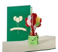 Biglietti auguri compleanno portasoldi 3d per bambini o ragazza, biglietti invito compleanno pop up divertenti, biglietto compleanno con palloncini, G15