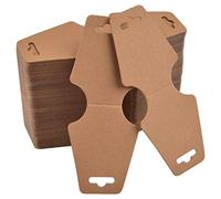 Biglietti, cartellini marroni per gioielli, per appendere collane, bracciali ecc., 12 x 5 cm, 200 pz.