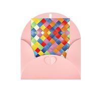 Biglietti colorati con stampa scozzese con buste, busta verticale con fibbia di amore in bianco perla di imballaggio di carta per le vacanze