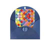 Biglietti colorati con stampa scozzese con buste, busta verticale con fibbia di amore in bianco perla di imballaggio di carta per le vacanze