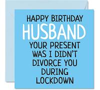 Biglietti compleanno divertenti marito con scritta in lingua inglese "Did Not Divorce during Lockdown" biglietto auguri scherzoso marito da moglie regalo compleanno marito 145mm biglietti auguri