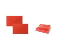Biglietti con busta Ellebi - Sadoch Dresda ''formato 9'' 9x14 cm rosso Conf. 100