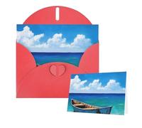 Biglietti con buste "Thinking of You" con scritta "Boat on the Ocean", biglietti vuoti per tutte le occasioni, biglietti di auguri di ringraziamento per inviti di nozze, feste di compleanno
