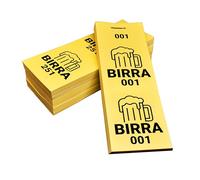Biglietti con matrice Perfetti per le consumazioni, sagre ed eventi. (Birra Giallo, 1000)