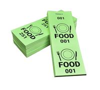 Biglietti con matrice Perfetti per le consumazioni, sagre ed eventi. (food verde, 1000)