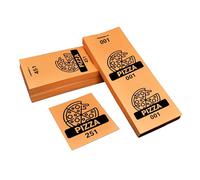 Biglietti con matrice Perfetti per le consumazioni, sagre ed eventi. (pizza arancio, 1000)