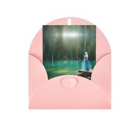 Biglietti con stampa di fata del lago con buste, fibbia verticale d'amore in carta perlata vuota imballaggio auguri di festa
