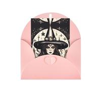 Biglietti con stampa magica stregoneria bohémien con buste, fibbia verticale d'amore in carta perlata vuota imballaggio auguri di vacanza