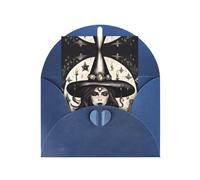 Biglietti con stampa magica stregoneria bohémien con buste, fibbia verticale d'amore in carta perlata vuota imballaggio auguri di vacanza