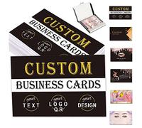 Biglietti da visita personalizzati 100 500 1000 pezzi con testo del logo Codice QR Personalizza il tuo design per piccole imprese Stampa fronte-retro impermeabile da 3,5"x 2"