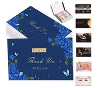 Biglietti da visita personalizzati 100 pezzi con testo del logo Codice QR Personalizza biglietti di ringraziamento Il tuo design per piccole imprese Stampa fronte-retro impermeabile da 3,5"x 2"