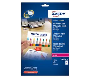 Biglietti da Visita Quick&Clean Avery - Fronte e Retro - 270 g - C32026-25 (Bian