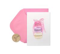 Biglietti d'auguri bianchi con buste di papiro, pila di macaron (confezione da 14)