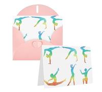 Biglietti d'auguri con gioco di ginnastica, biglietti vuoti e buste, biglietto di ringraziamento per insegnanti, biglietto di congratulazioni, biglietto di compleanno, bellissimo biglietto di auguri