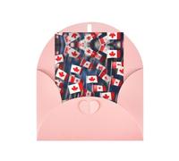 Biglietti d'auguri con tante piccole bandiere canadesi con buste, fibbia verticale dell'amore, bianco, carta perla, imballaggio, saluti di vacanza