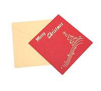 Biglietti d'auguri di Natale 3D Forma speciale Carta decorativa con intaglio vuoto con busta per l'arredamento del soggiorno dell'ufficio festivo Materiale spesso e durevole di (Albero di Natale