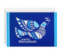 Biglietti d'auguri per Hanukkah Hallmark Tree of Life (40 biglietti e buste) Colomba blu e argento