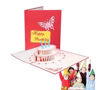 Biglietti d'auguri pop-up 3D - Design divertente torta di compleanno, cartolina unica, biglietto piegato per la famiglia, gli amici, gli amanti, il messaggio di festa, invito