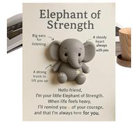 Biglietti d'auguri tascabili, 7,8 x 5 cm, grande mini souvenir in materiale PP, incoraggiante elefante souvenir con messaggio di speranza come regalo di supporto emotivo | -Ak