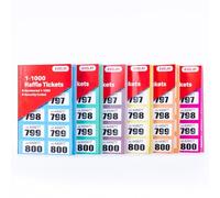 Biglietti della lotteria | 6 libri da 1 a 1000 | Facile da strappare | Perforato - Colori misti - Cloakroom Lotteria Tombola Biglietti numerati